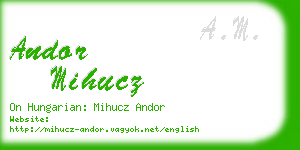 andor mihucz business card